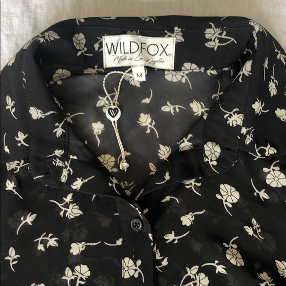 NWT Wildfox Button Down Sheer Tee - Picture 2 of 3